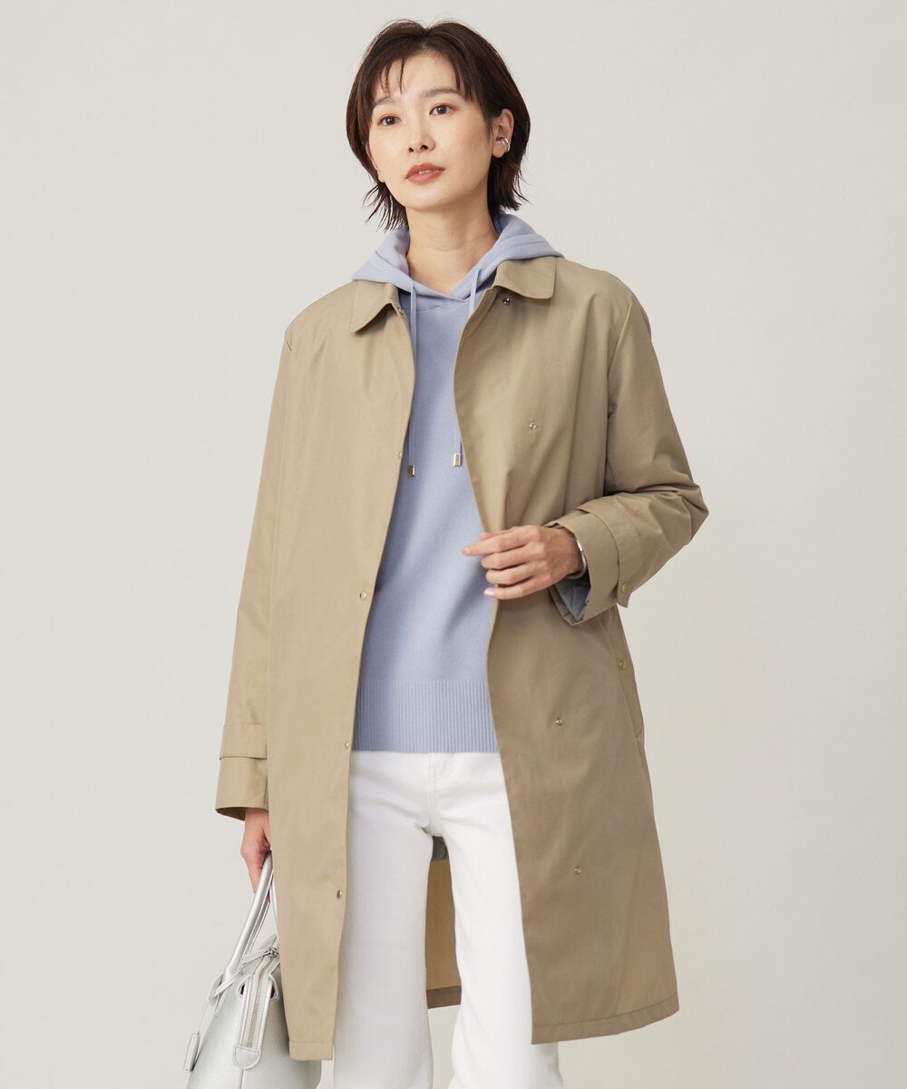 【オンワード】 J.PRESS LADIES>ジャケット/アウター 【洗える】スパンライクナイロンタッサー ステンカラー コート キャメル 9 レディース