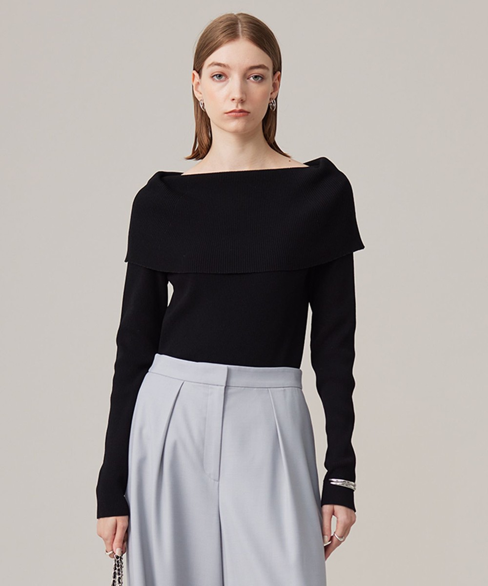 【オンワード】 ICB>トップス 【洗える】VIS/PEスムース オフショルダーニット ブラック XS レディース 【オンワード】 ICB>トップス 【洗える】VIS/PEスムース オフショルダーニット ブラック XS レディース