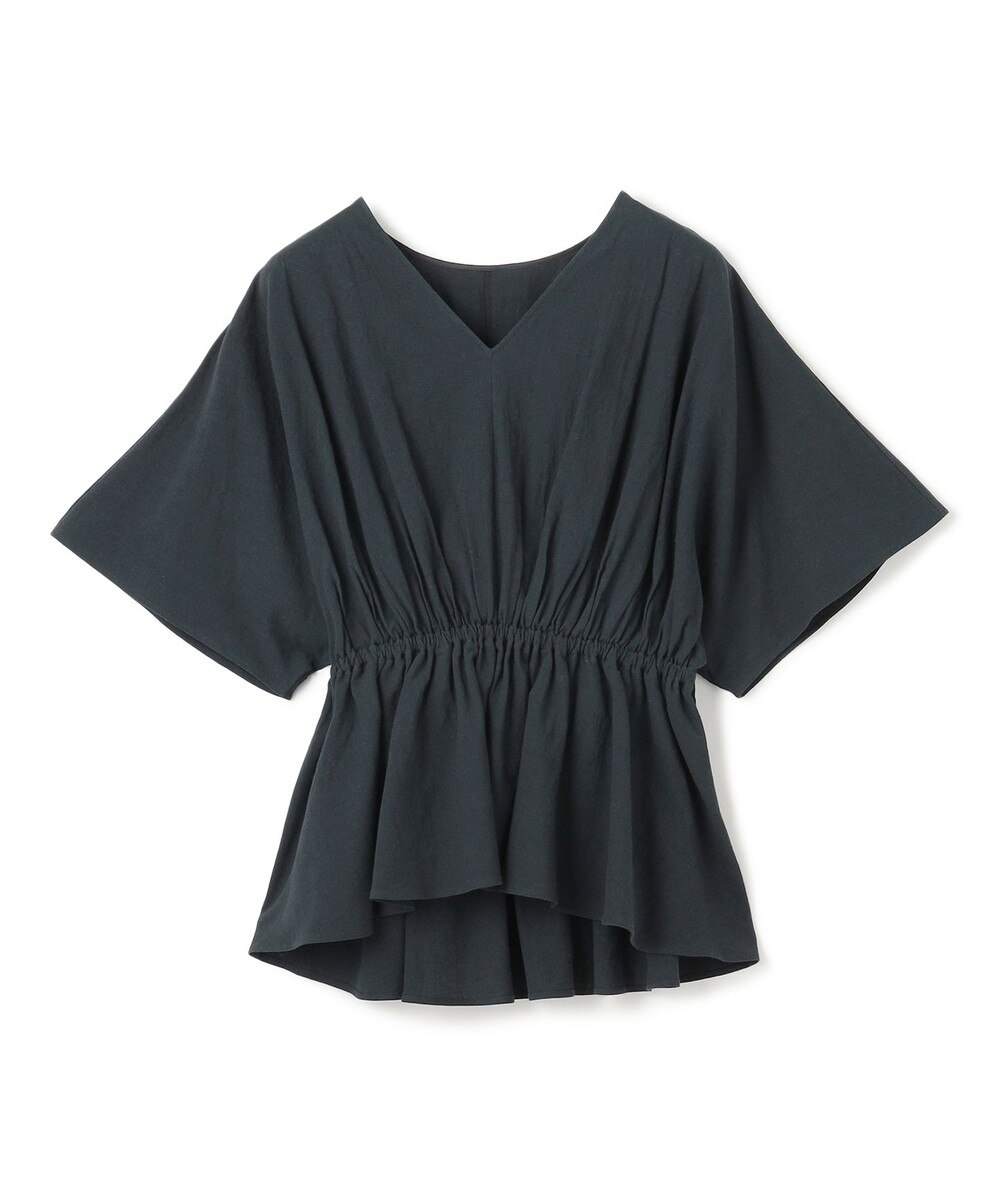 【オンワード】 uncrave>トップス 【洗濯機洗い可】コットンリネンボイル ペプラムブラウス ブラック F レディース