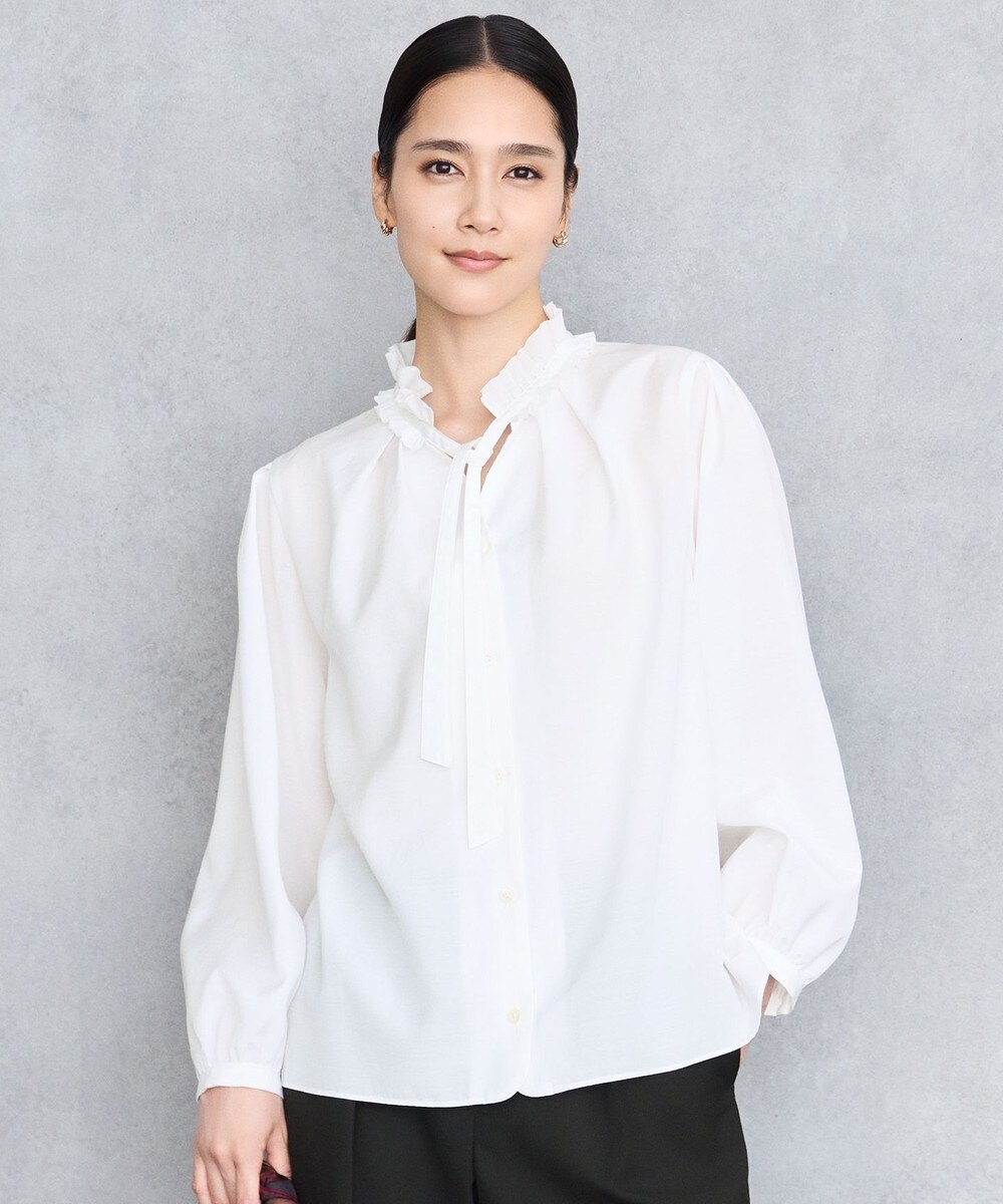 【オンワード】 自由区 L（大きいサイズ）>トップス 【SHIHOさん着用】ブライトローン ブラウス オフ 44 レディース