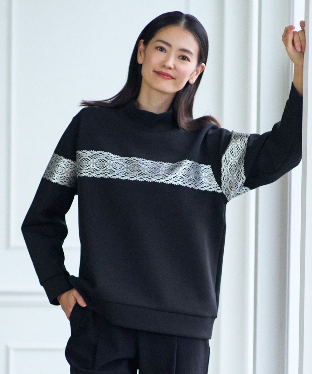 【オンワード】 23区GOLF>トップス 【WOMEN/EC限定】レース柄 モックネック トレーナー ブラック 1 レディース 【オンワード】 23区GOLF>トップス 【WOMEN/EC限定】レース柄 モックネック トレーナー ブラック 1 レディース