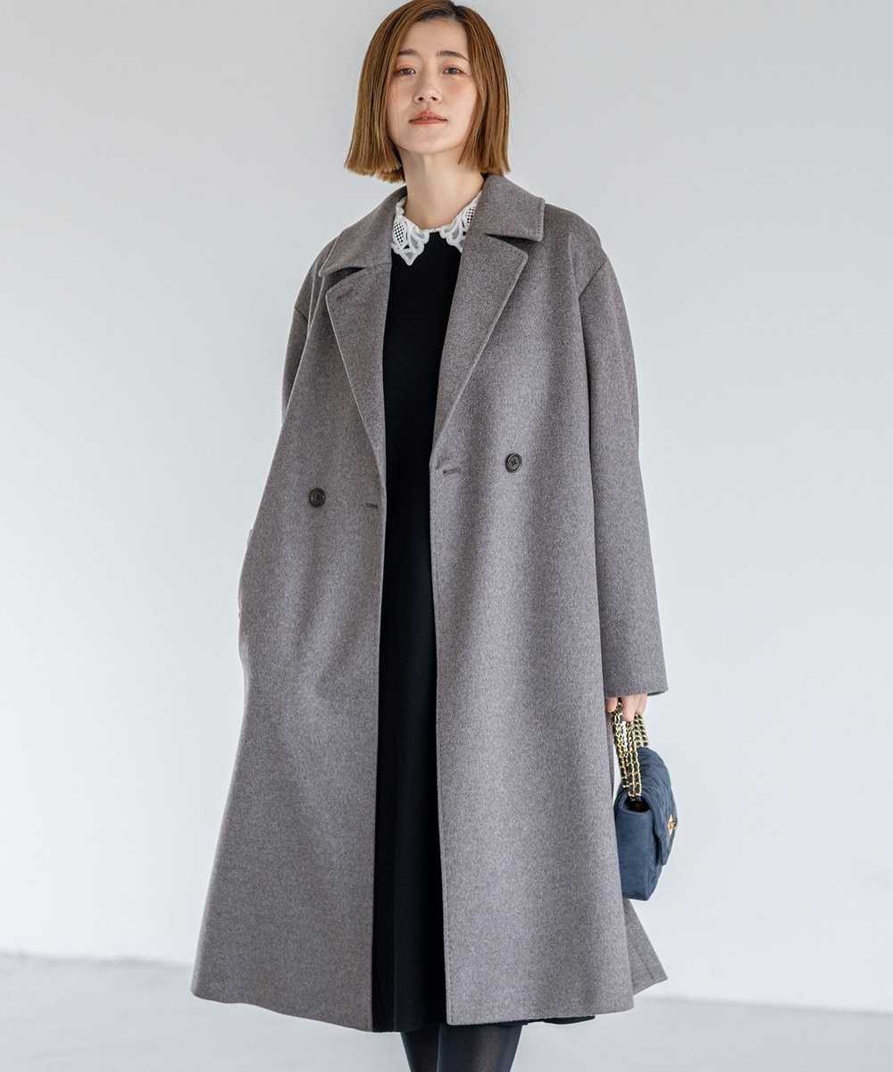 【オンワード】 23区 L(大きいサイズ)>ジャケット/アウター COLOMBOカシミヤビーバー ダブルフロント チェスターコート グレー 46 レディース 【オンワード】 23区 L(大きいサイズ)>ジャケット/アウター COLOMBOカシミヤビーバー ダブルフロント チェスターコート グレー 46 レディース