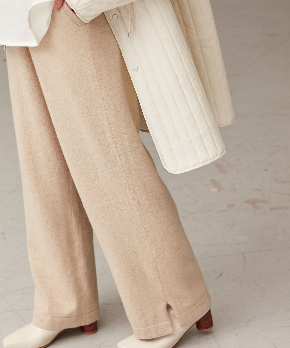 【オンワード】 ONWARD Design Diversity>パンツ 【WOMENS・カシミヤ・洗える】カシミヤ 14G ニットパンツ ベージュ(無染色) L レディース 【送料無料】