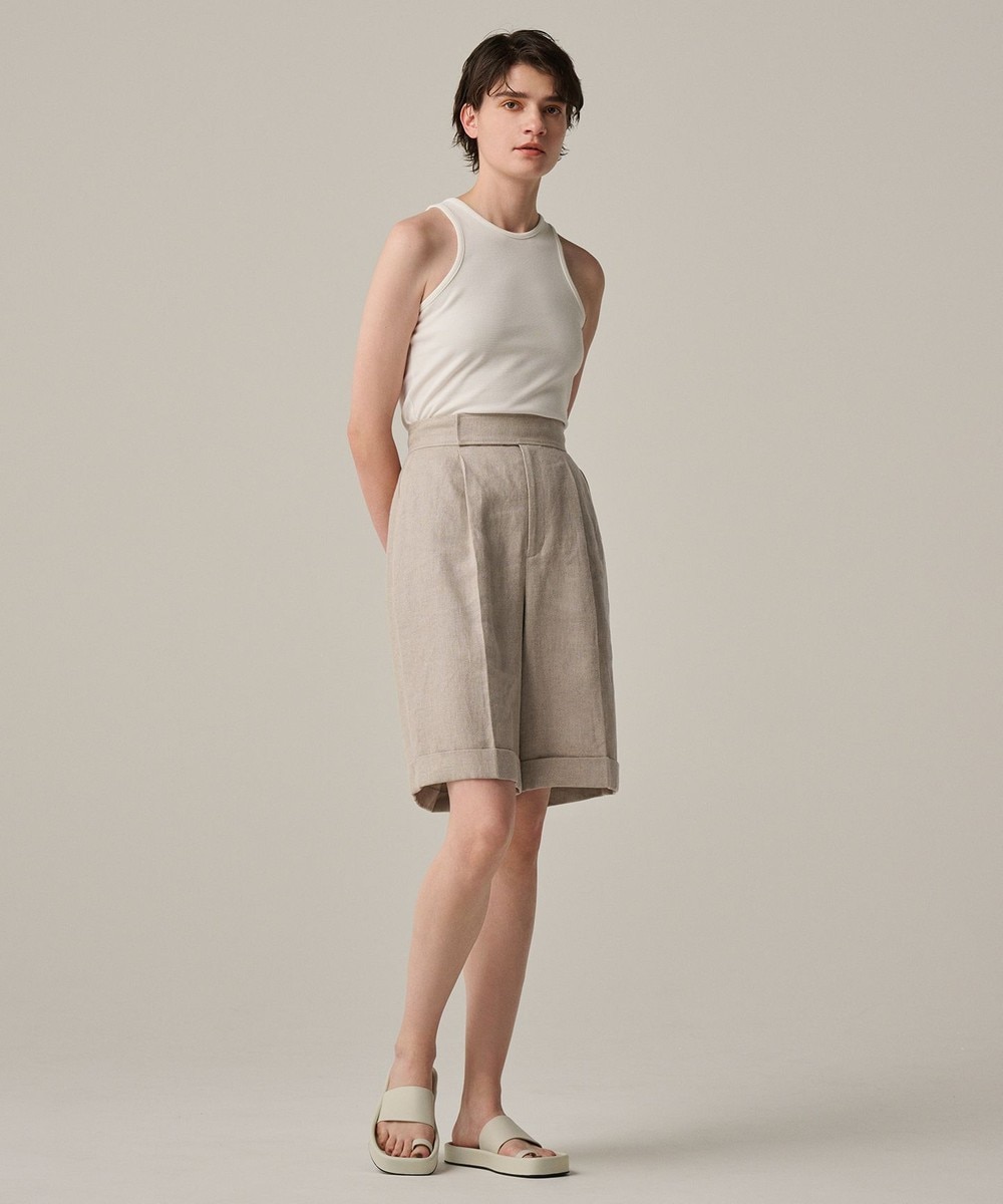 【オンワード】 uncrave>パンツ ヘリンボーン リネン ショートパンツ(uncrave WHITE) フラックスA 0 レディース 【オンワード】 uncrave>パンツ ヘリンボーン リネン ショートパンツ(uncrave WHITE) フラックスA 0 レディース