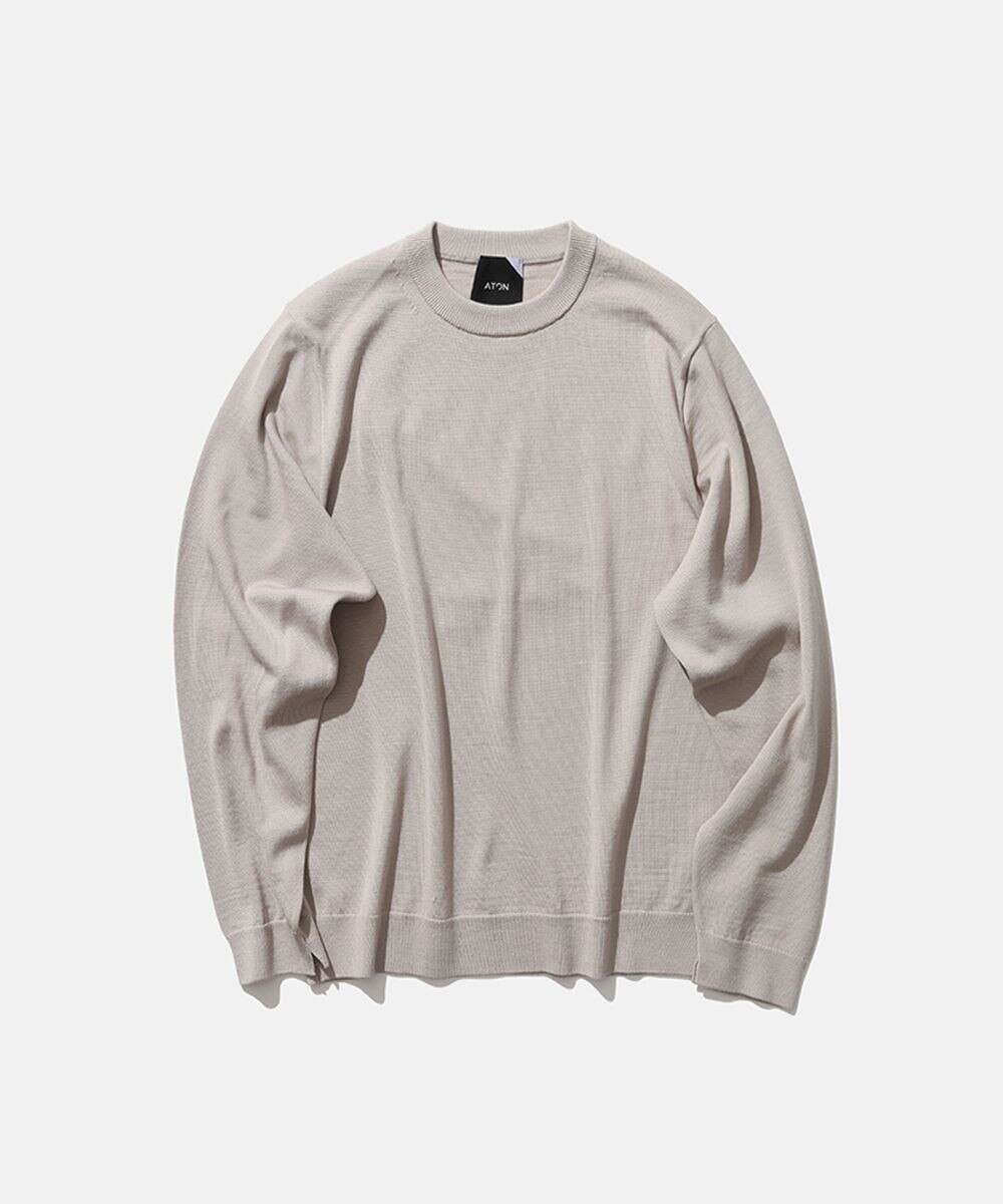 【オンワード】 ATON>トップス NATURAL DYE SLOW WOOL クルーネックセーター - UNISEX CHARCOAL GRAY 04 レディース 【送料無料】