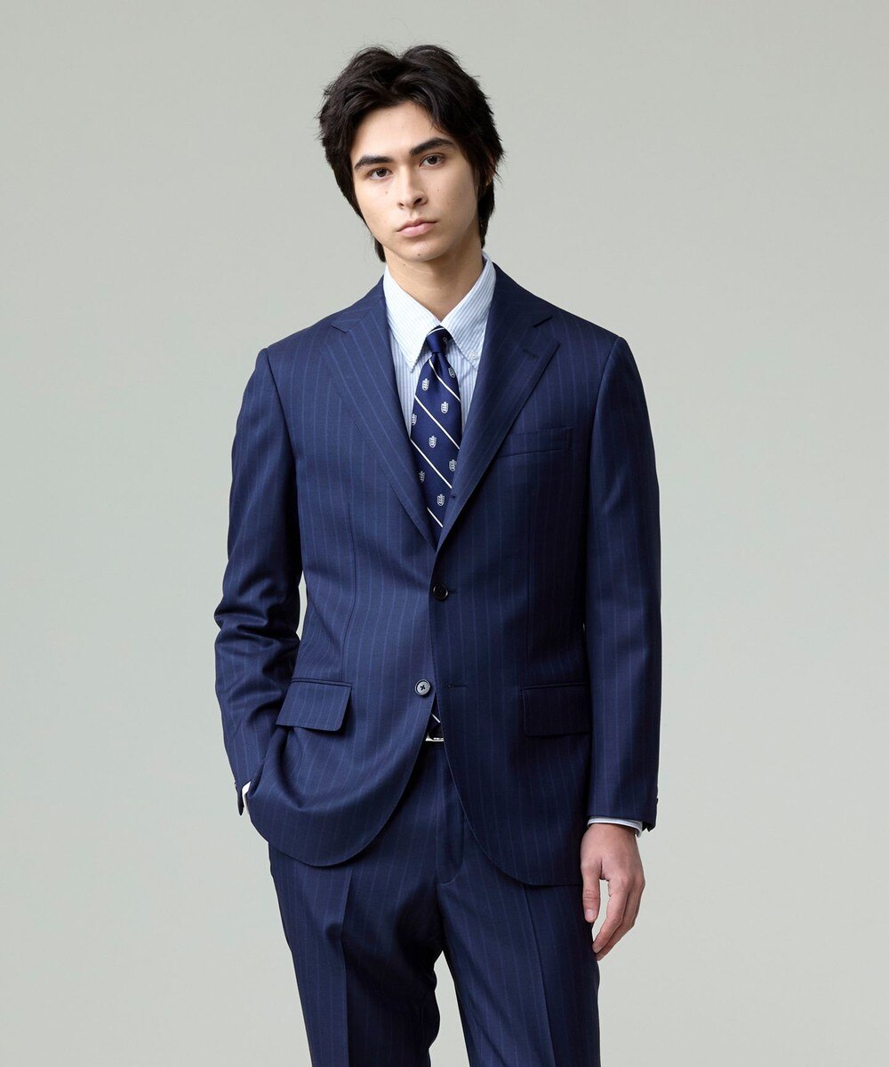 【オンワード】 J.PRESS MEN>スーツ/ネクタイ 【WEB・一部店舗限定】インテリジェントストライプ スーツ ダルブルー AB5 メンズ 【オンワード】 J.PRESS MEN>スーツ/ネクタイ 【WEB・一部店舗限定】インテリジェントストライプ スーツ ダルブルー AB5 メンズ