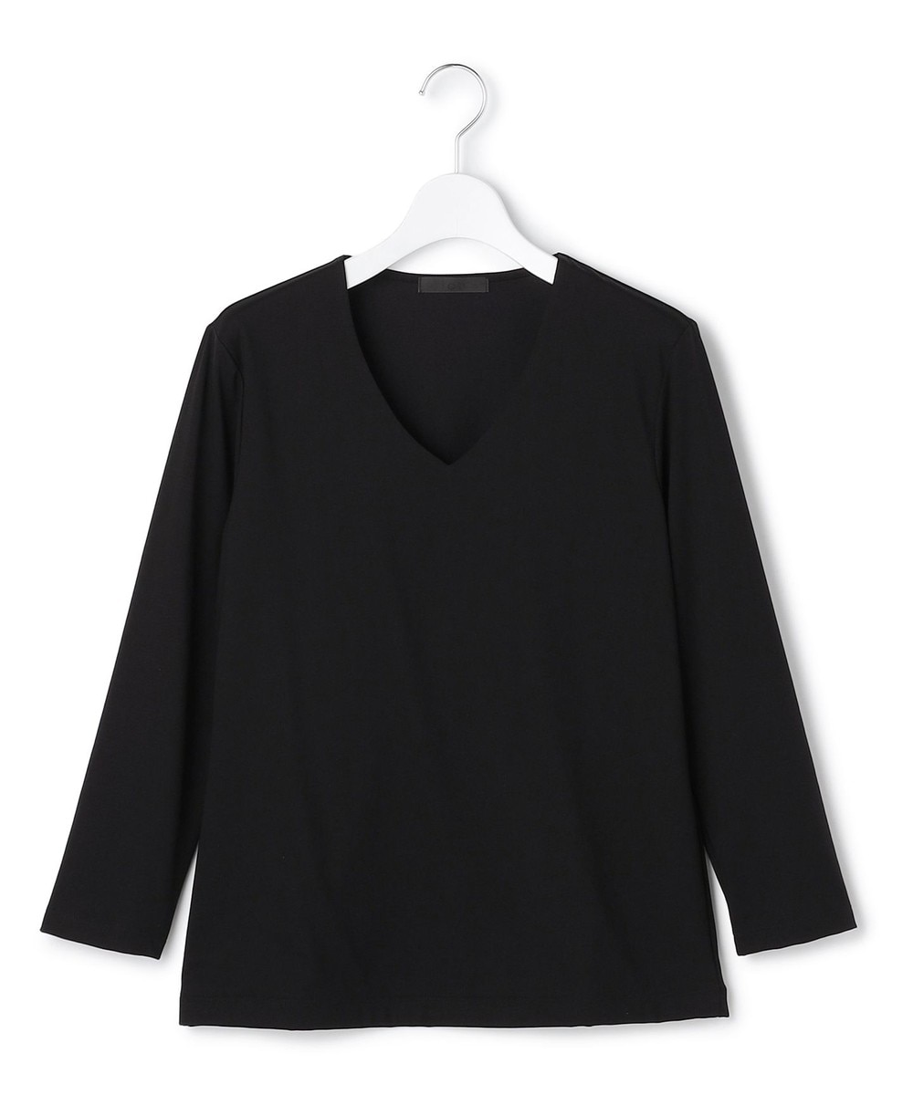 【オンワード】 ICB>トップス 【速乾・UVケア・接触冷感・洗える】 スーペリアジャージー Vネックカットソー ブラック XS レディース 【オンワード】 ICB>トップス 【速乾・UVケア・接触冷感・洗える】 スーペリアジャージー Vネックカットソー ブラック XS レディース