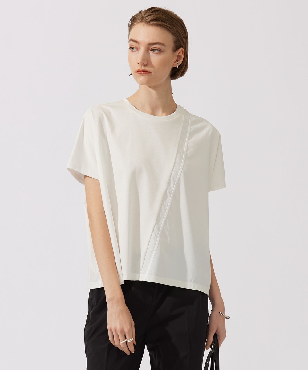 【オンワード】 ICB>トップス 【洗える】シルケットコンビスムース カットソー オフホワイト S レディース 【オンワード】 ICB>トップス 【洗える】シルケットコンビスムース カットソー オフホワイト S レディース