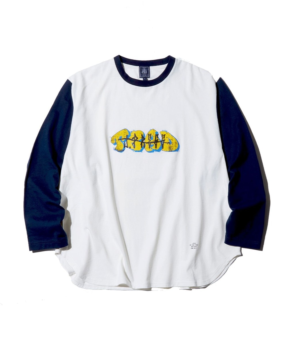 【オンワード】 J.PRESS MEN>トップス 【J.PRESS ORIGINALS】GRFFITI BASEBALL T-SHIRT ホワイト XL メンズ