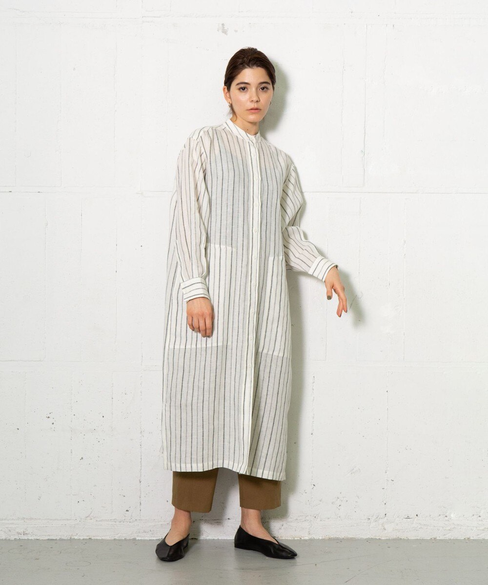 【オンワード】 ONWARD Design Diversity>ワンピース 【ONWARD DD】フレンチリネン シャツドレス(ストライプ) アイボリー S レディース 【送料無料】