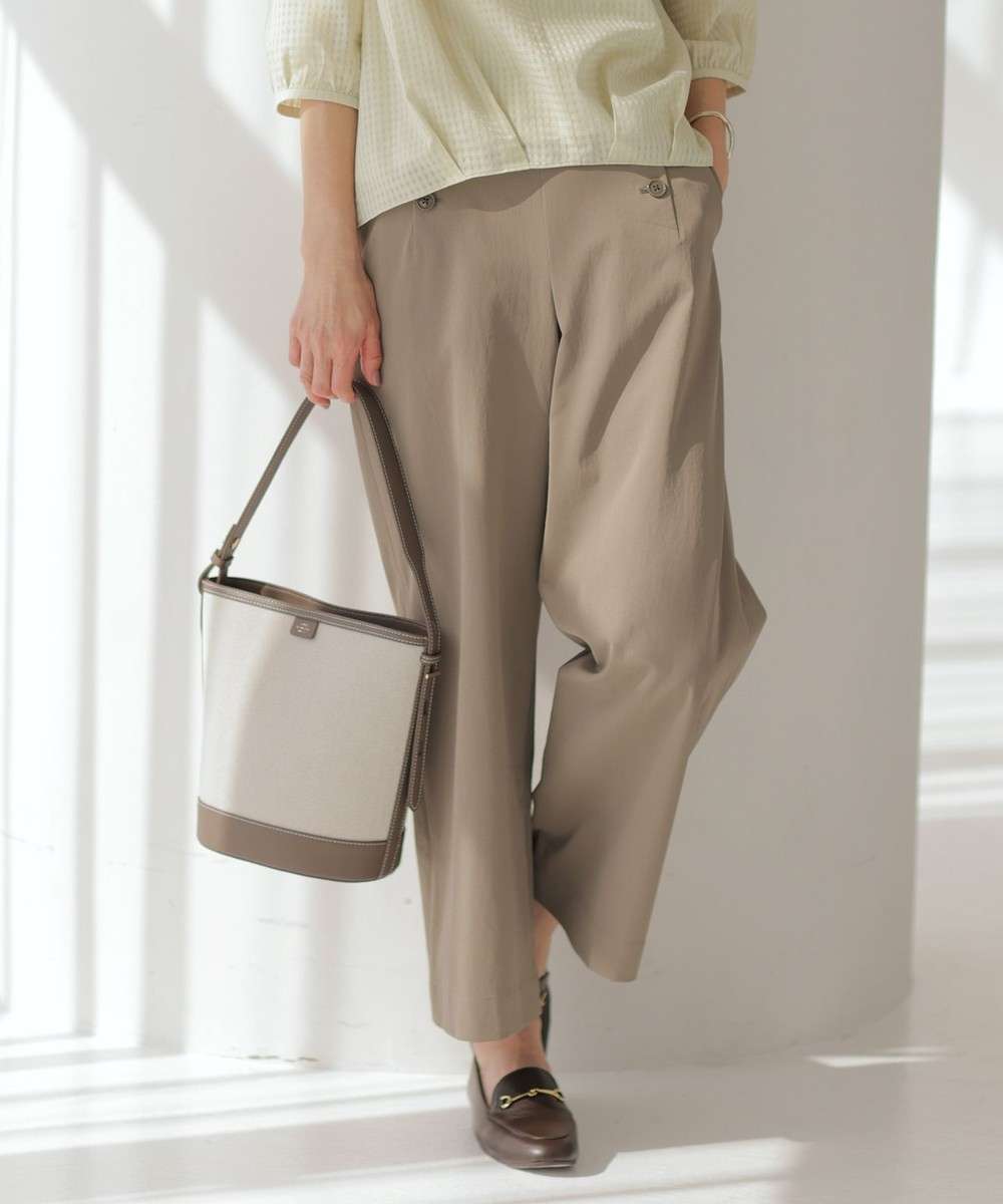 【オンワード】 J.PRESS LADIES>パンツ 【洗える・接触冷感・UVケア・吸水速乾・防透け】麻シェルドライ ワイドストレート マリン パンツ カーキ 13 レディース 【オンワード】 J.PRESS LADIES>パンツ 【洗える・接触冷感・UVケア・吸水速乾・防透け】麻シェルドライ ワイドストレート マリン パンツ カーキ 13 レディース