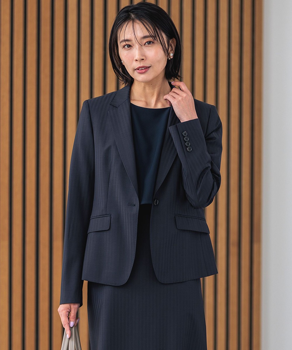 【オンワード】 23区>ジャケット/アウター 【新色追加/セットアップ対応】ラフィーネウール 一つ釦 ジャケット ネイビーストライプ 38 レディース 【オンワード】 23区>ジャケット/アウター 【新色追加/セットアップ対応】ラフィーネウール 一つ釦 ジャケット ネイビーストライプ 38 レディース