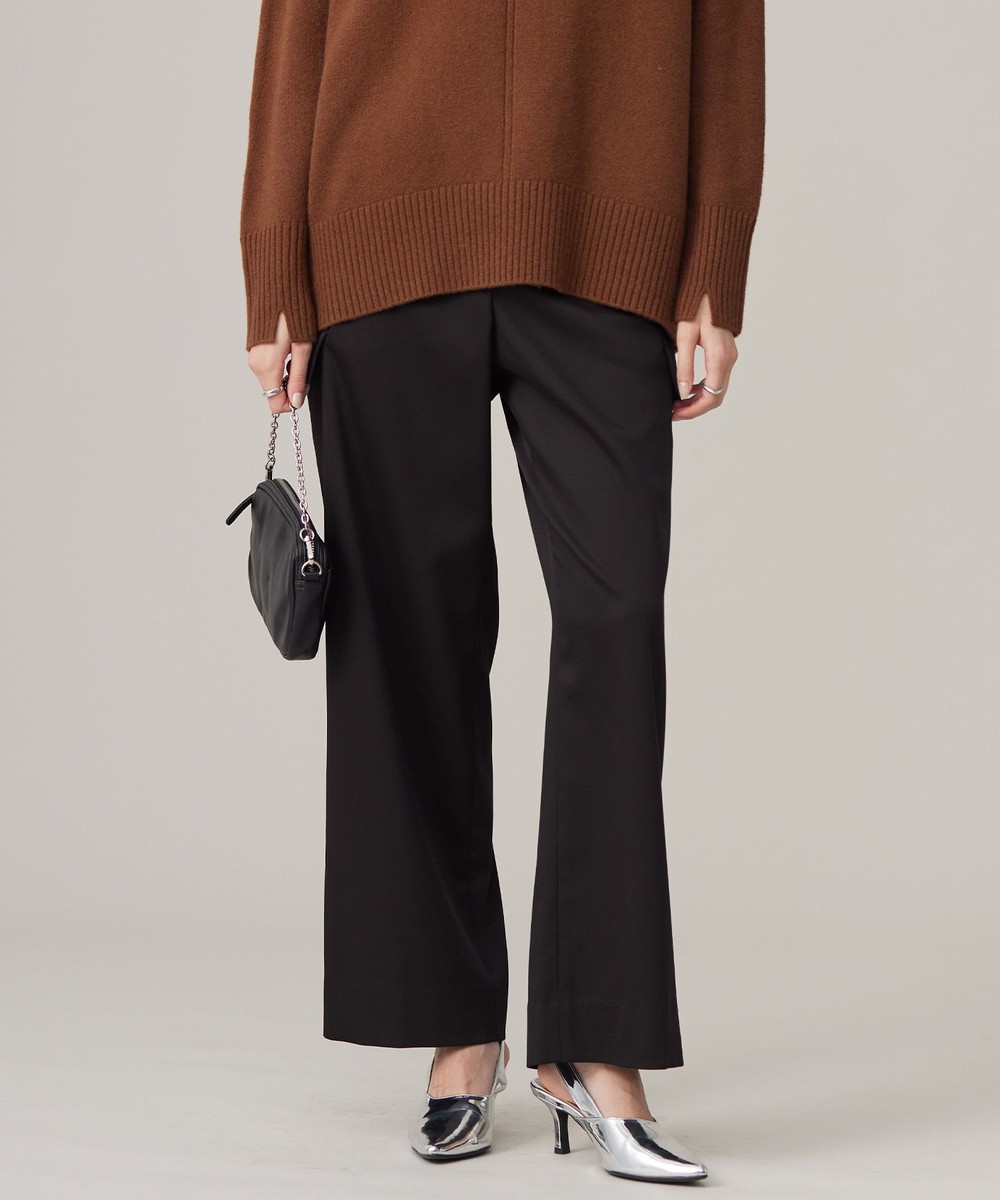 【オンワード】 ICB>パンツ 【洗える】ウォームサテン ワイドストレートカーゴパンツ ブラック 4 レディース 【オンワード】 ICB>パンツ 【洗える】ウォームサテン ワイドストレートカーゴパンツ ブラック 4 レディース