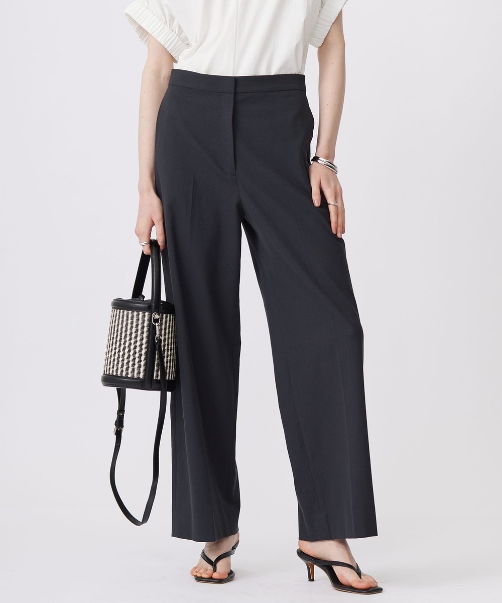 【オンワード】 ICB>パンツ 【UVカット・吸水速乾・接触冷感・洗える】シェルタリングドライオックス ワイドパンツ ブラック 4 レディース 【オンワード】 ICB>パンツ 【UVカット・吸水速乾・接触冷感・洗える】シェルタリングドライオックス ワイドパンツ ブラック 4 レディース