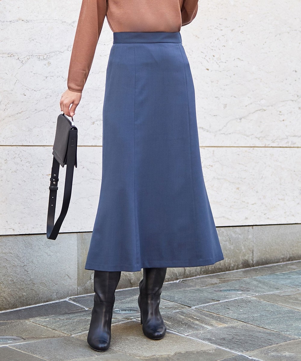 【オンワード】 ICB L>スカート 【新色追加・吸湿発熱】ウールストレッチツイル スカート ブルーグレー 46 レディース 【送料無料】