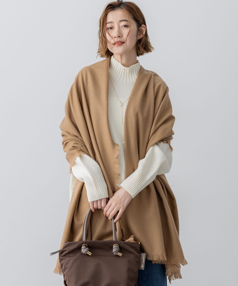 【オンワード】 23区>ファッション雑貨 ピュアカシミヤ フリンジ ストール キャメル F レディース
