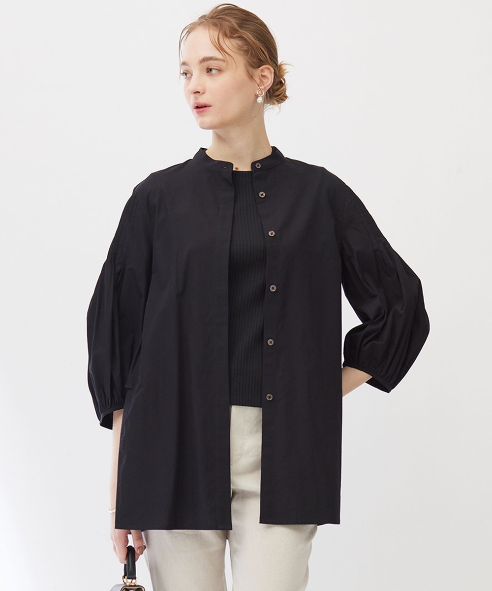 【オンワード】 23区>トップス 【Indian Factory】コットンポプリン タックディテール チュニックブラウス ブラック 38 レディース 【オンワード】 23区>トップス 【Indian Factory】コットンポプリン タックディテール チュニックブラウス ブラック 38 レディース