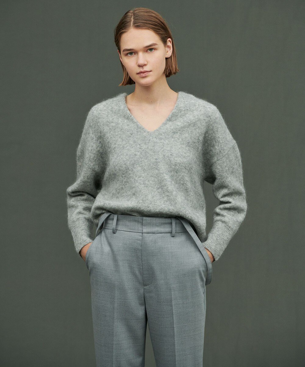【オンワード】 uncrave>トップス モヘヤ Vネックニット ライトグレー 1 レディース 【送料無料】