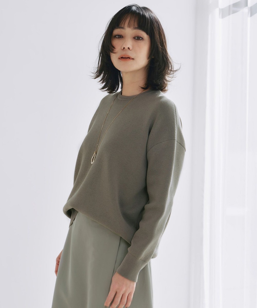 【オンワード】 ICB>トップス 【WEB限定カラーあり・洗える】コットンポリエステルスムース ニットプルオーバー カーキ S レディース 【オンワード】 ICB>トップス 【WEB限定カラーあり・洗える】コットンポリエステルスムース ニットプルオーバー カーキ S レディース