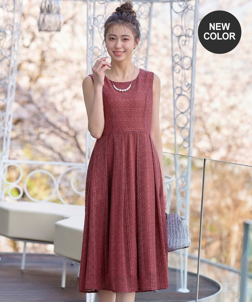【新色追加・洗える】大人上品な総レースワンピース