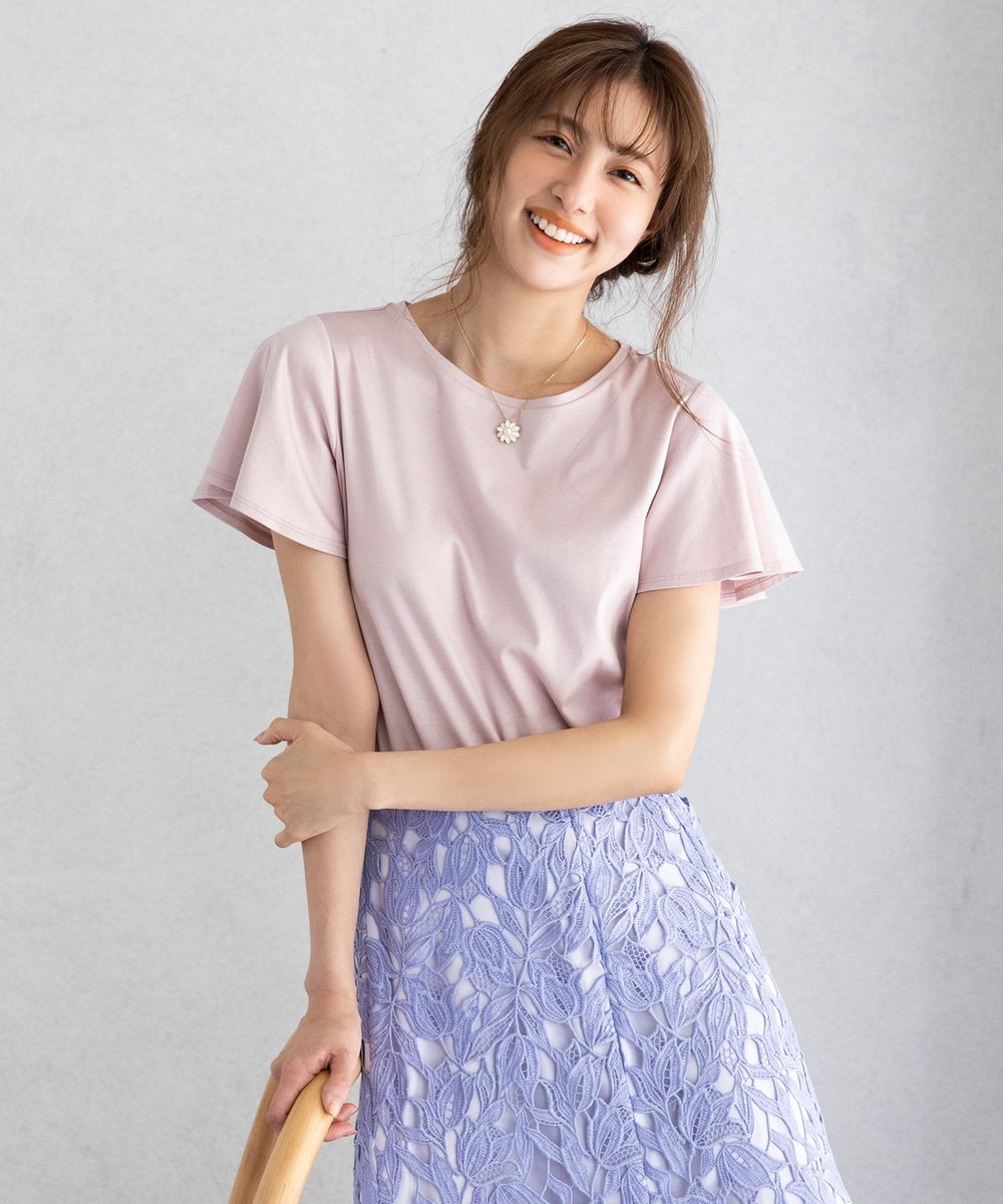 【オンワード】 TOCCA>トップス 【TOCCA LAVENDER】【新色／機能】Flare Sleeve Tee Tシャツ ネイビー M レディース 【送料無料】