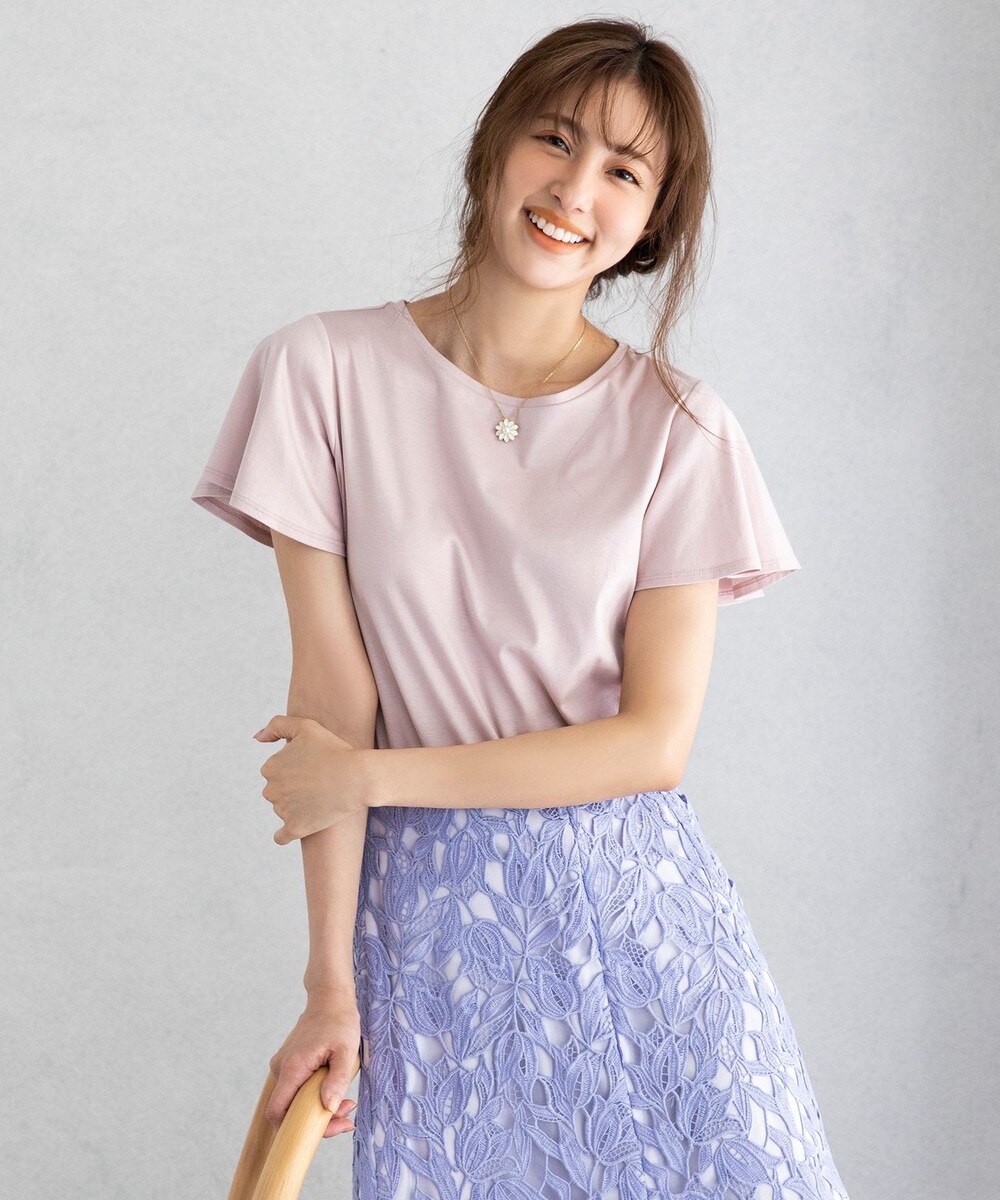 【オンワード】 TOCCA>トップス 【TOCCA LAVENDER】【新色/機能】Flare Sleeve Tee Tシャツ ネイビー M レディース 【送料無料】