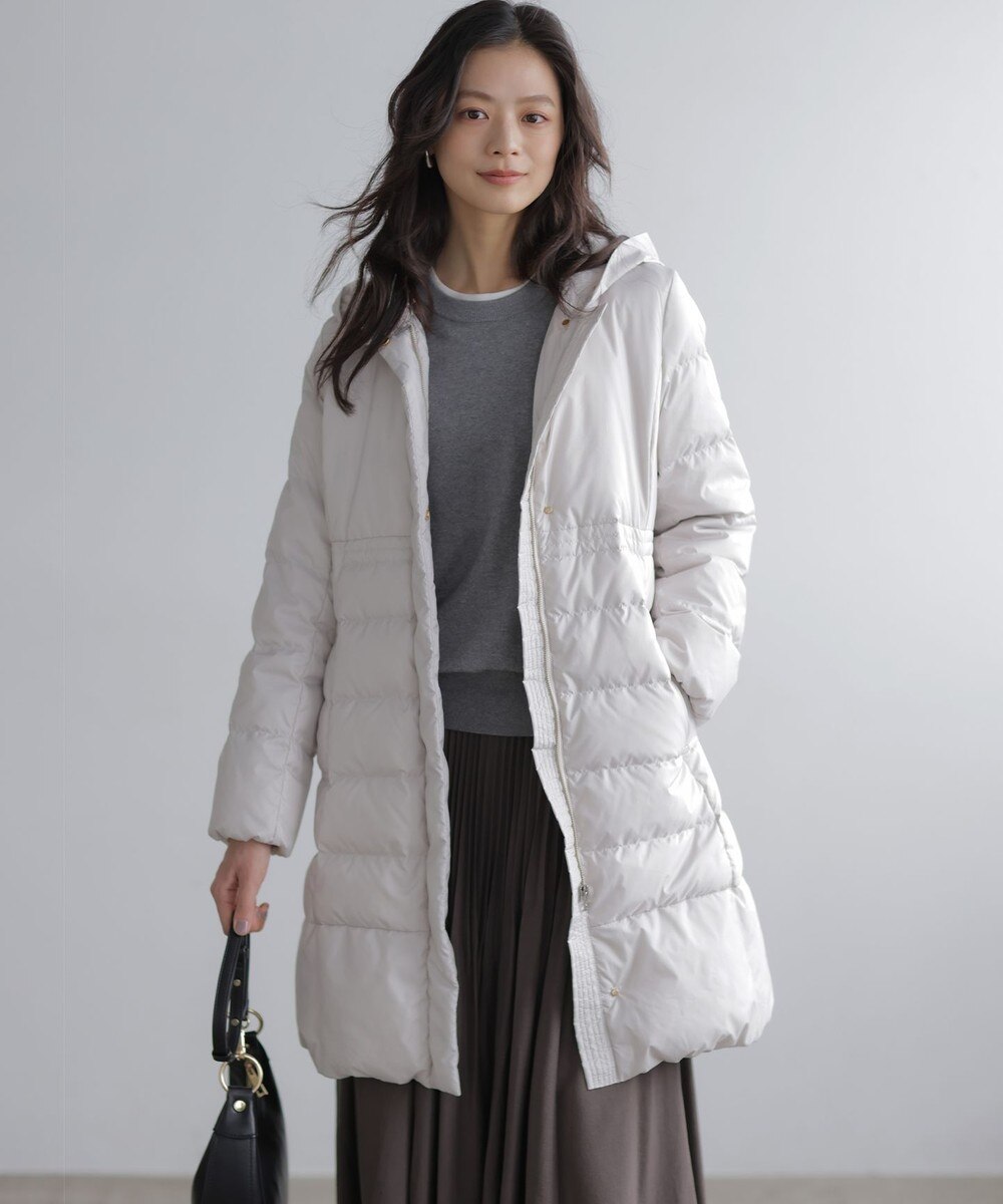 【オンワード】 組曲>ジャケット/アウター ライトタフタロング ダウン アイスグレー 2 レディース