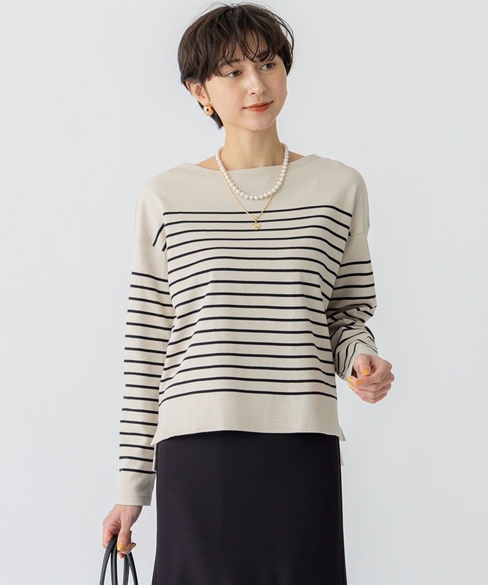 【オンワード】 23区>トップス 【洗える】Armor-lux スムース パネルボーダー カットソー ベージュ×ブラック 38 レディース 【オンワード】 23区>トップス 【洗える】Armor-lux スムース パネルボーダー カットソー ベージュ×ブラック 38 レディース