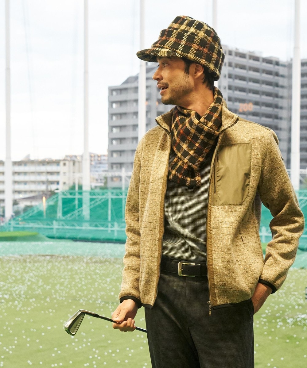 【オンワード】 DAKS GOLF>ジャケット/アウター 【MEN】セーターフリース ブルゾン ブラック L メンズ 【送料無料】