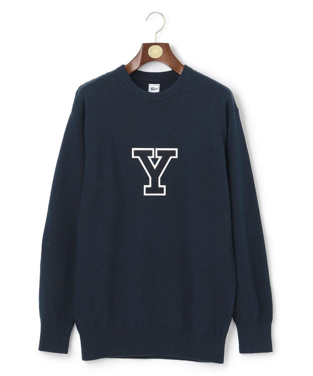 ＜オンワード＞J.PRESS MEN>トップス 【Pennant Label】Varsity Crewneck Sweater / Yale ネイビー S メンズ 【送料無料】