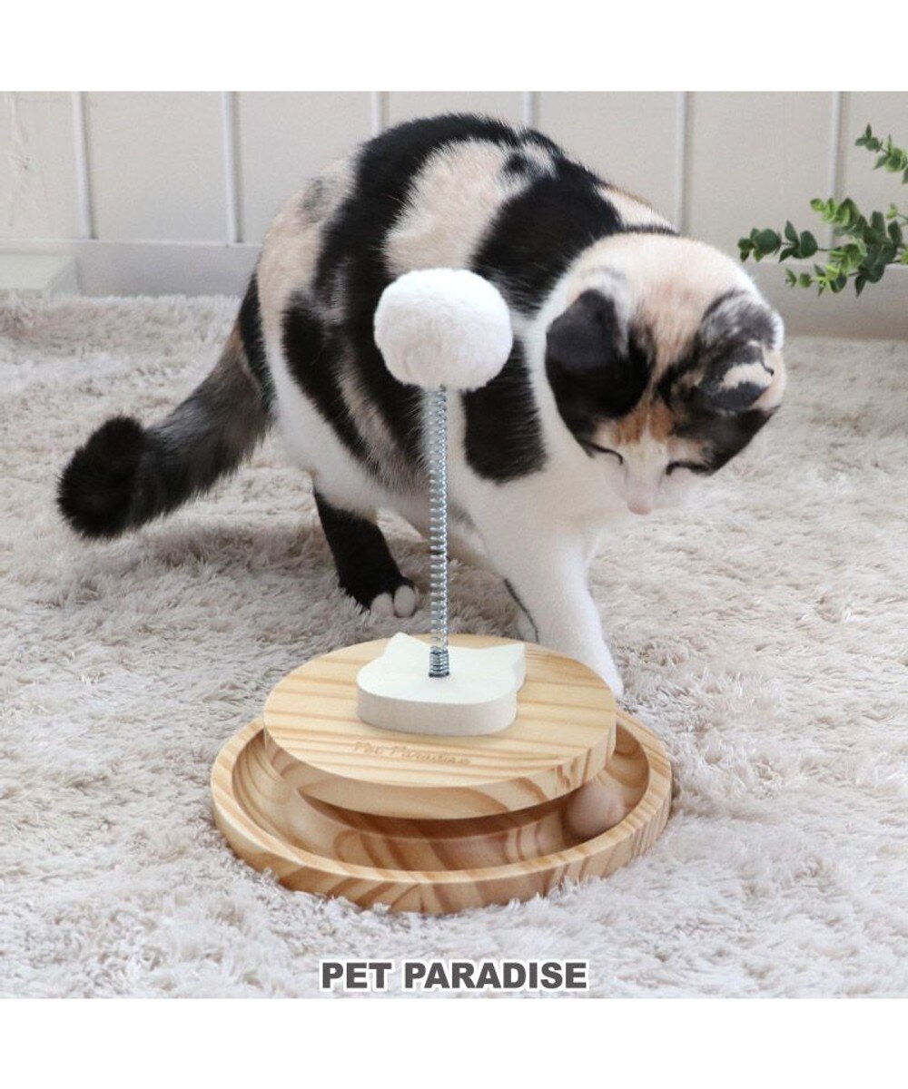 PET PARADISE>ペットグッズ 猫 木製 コロコロ トイ 茶 -