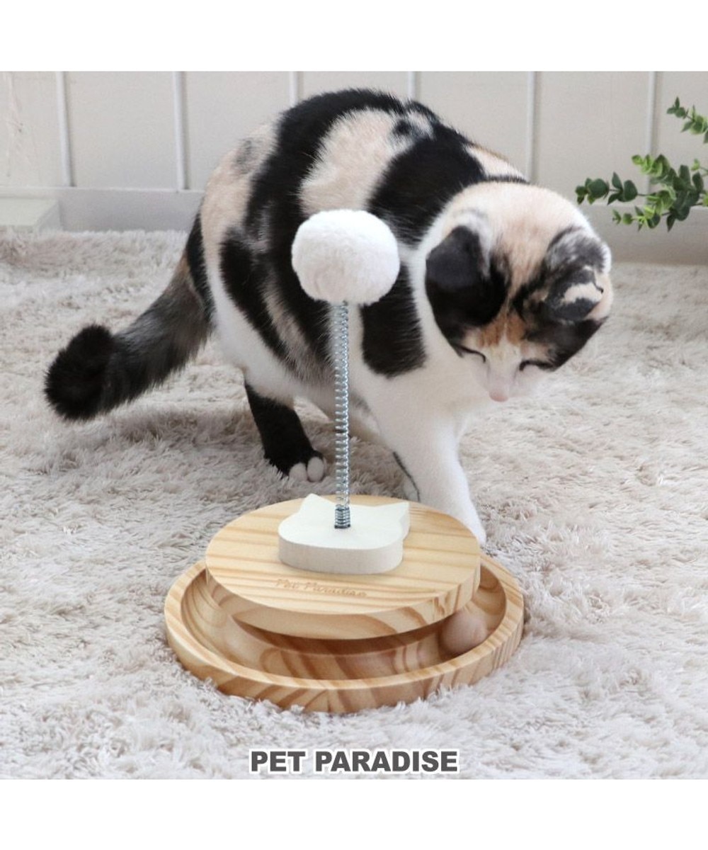 ＜オンワード＞PET PARADISE>ペットグッズ 猫 木製 コロコロ トイ 茶 -
