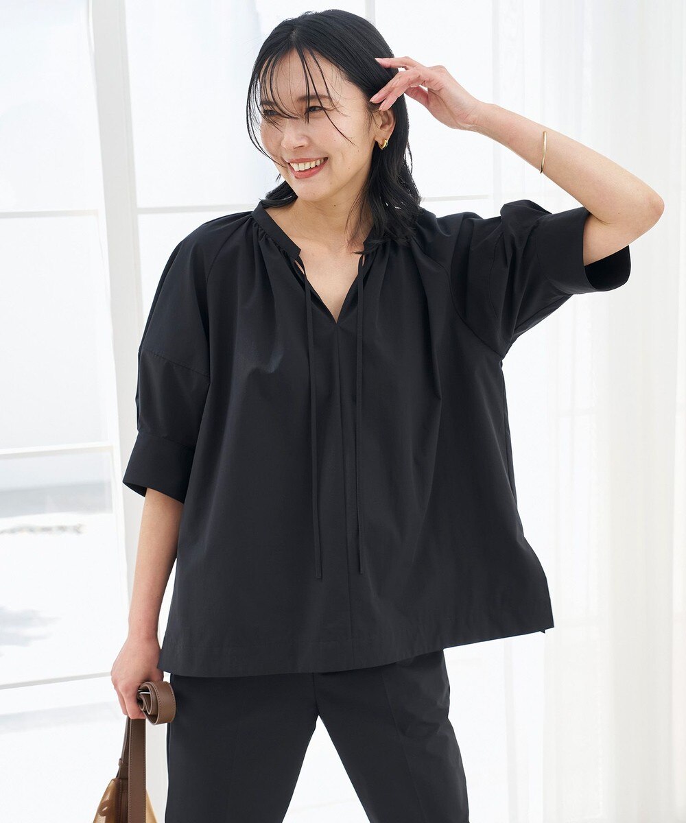 【オンワード】 UNFILO>トップス 【軽量/UVケア】FINE MOVE ランタンブラウス ブラック M レディース 【オンワード】 UNFILO>トップス 【軽量/UVケア】FINE MOVE ランタンブラウス ブラック M レディース