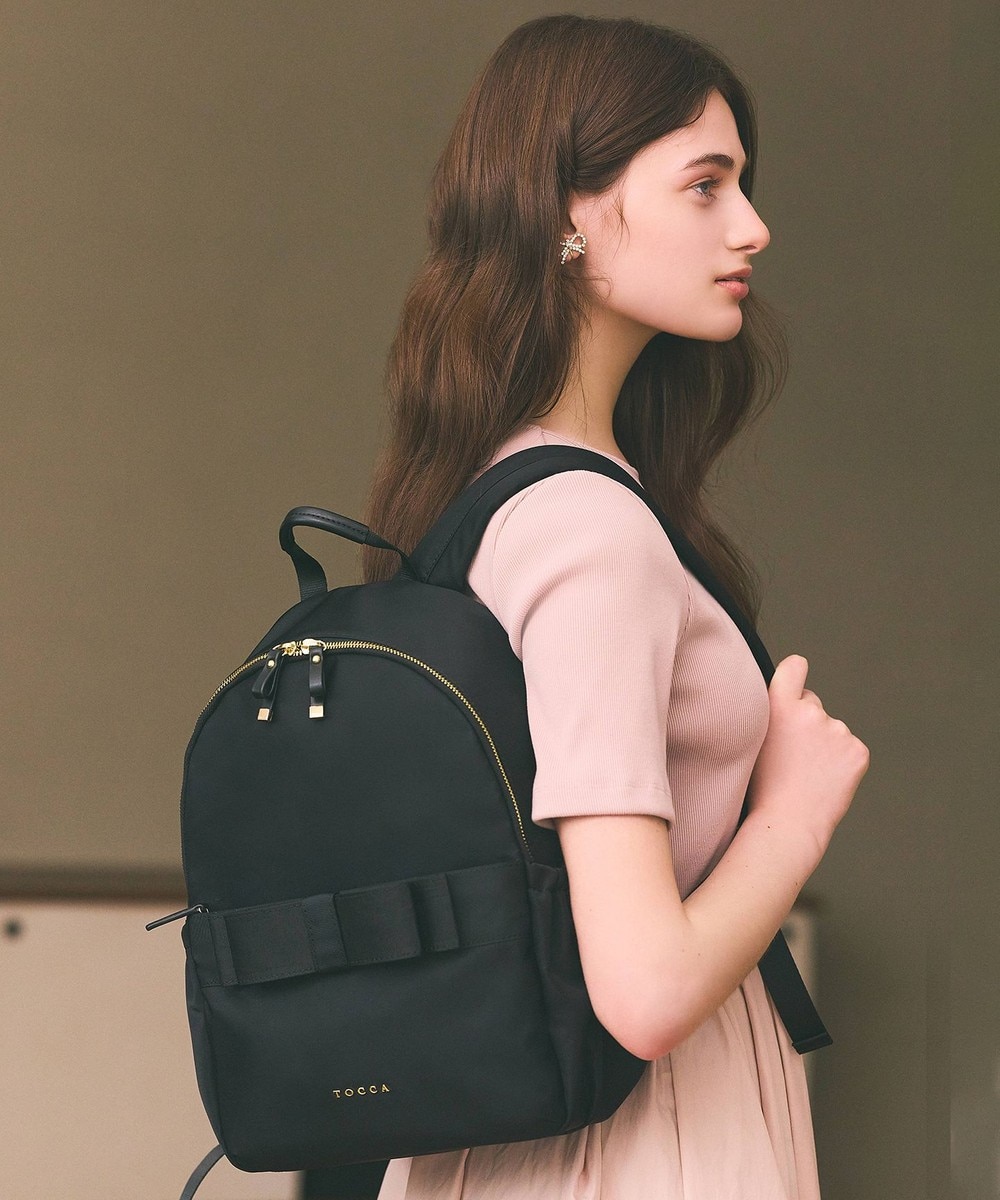 楽天ポイント還元】【オンワード】 TOCCA>バッグ 【A4サイズ対応・撥水】RIBBON BRICK BACKPACK バックパック ブラック F  レディース