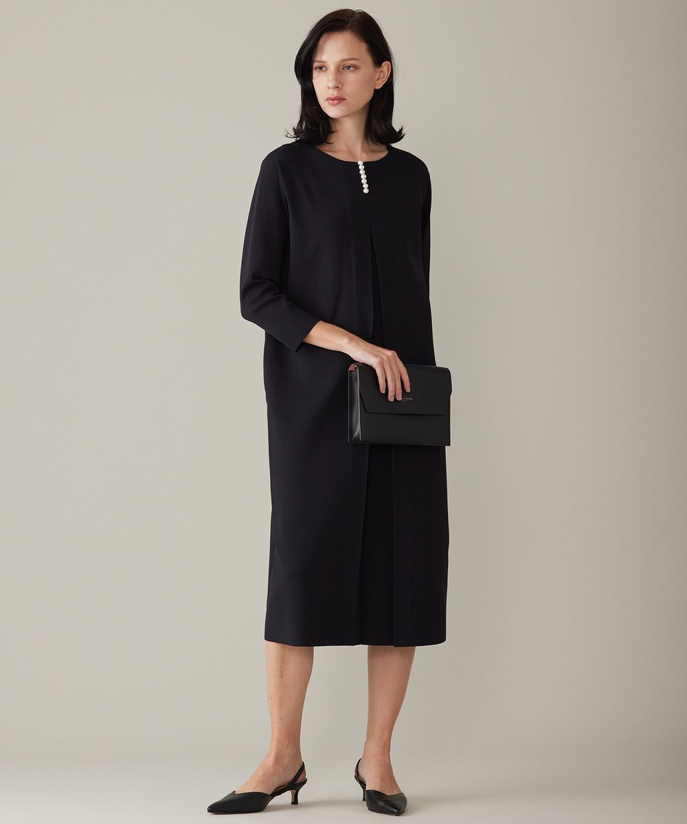 【オンワード】 自由区 S(小さいサイズ)>ワンピース 【前後着用可・洗える】パールディティールニット ワンピース ネイビー 32 レディース 【オンワード】 自由区 S(小さいサイズ)>ワンピース 【前後着用可・洗える】パールディティールニット ワンピース ネイビー 32 レディース