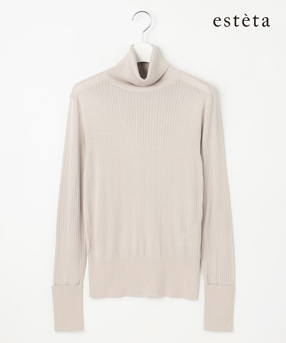 【オンワード】 23区 L（大きいサイズ）>トップス 【エステータ】シルクリブ タートルニット グレージュ 44 レディース