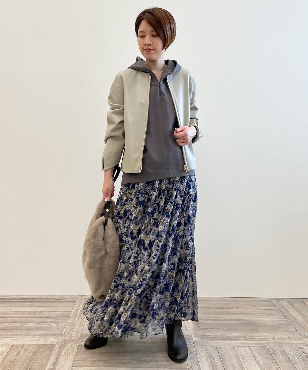 【オンワード】 自由区 L>スカート 【新色追加!】ドローイングフラワープリント スカート イエロー 44 レディース 【送料無料】