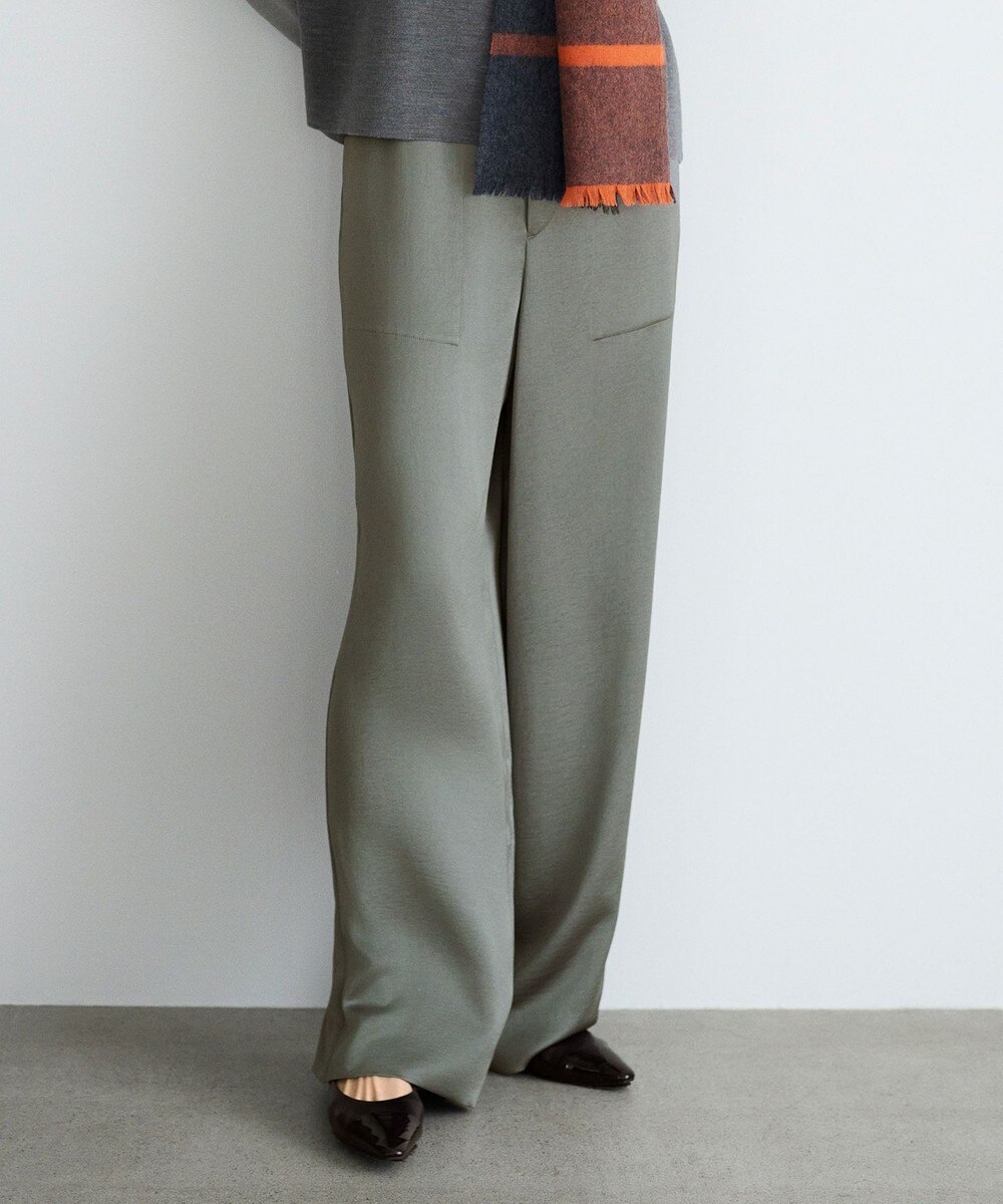 【オンワード】 自由区>パンツ 【カタログ掲載】ドレーピーサテンベイカー パンツ モカ 40 レディース