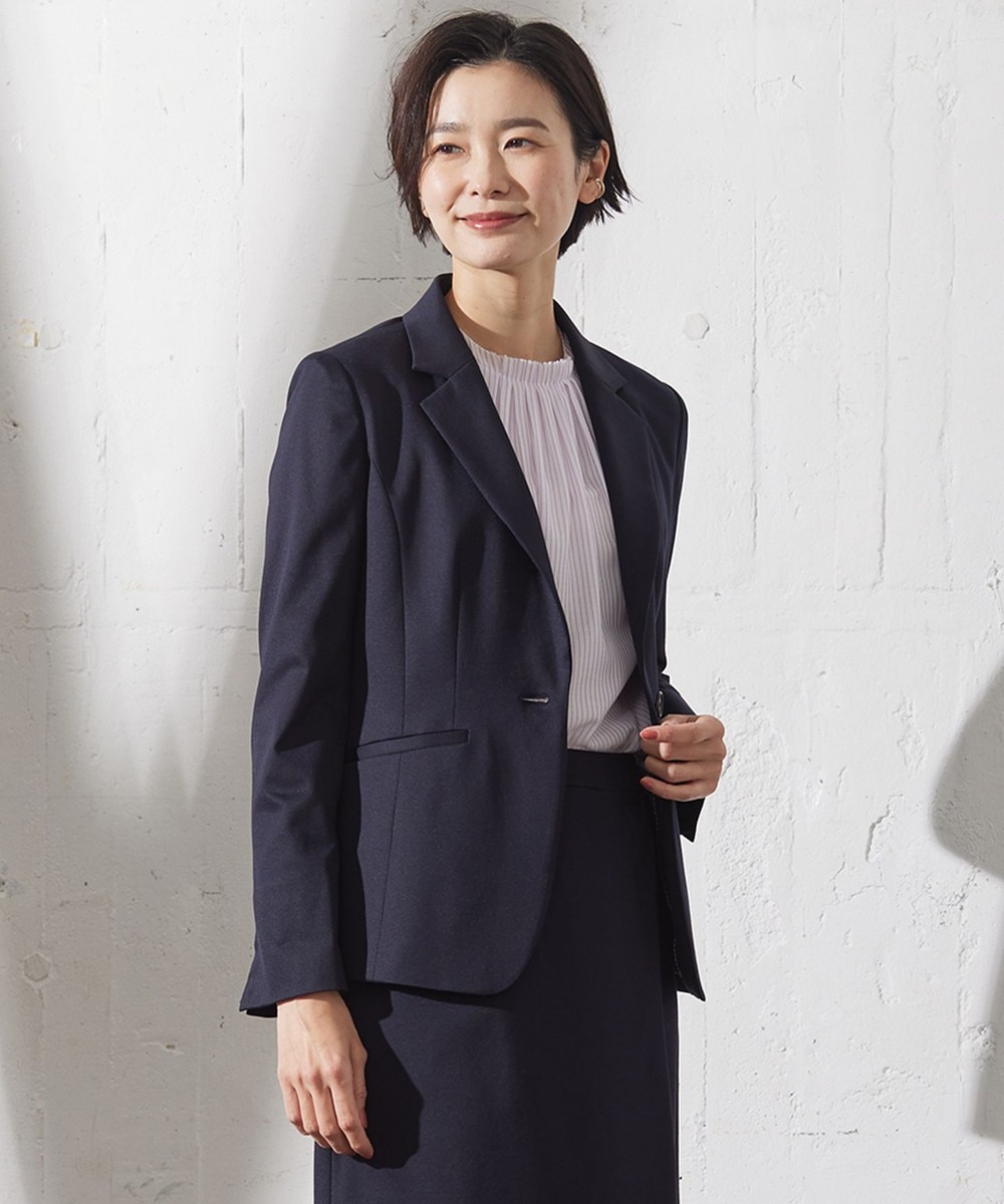 【オンワード】 J.PRESS LADIES>ジャケット/アウター 【セットアップ対応・洗える・抗菌防臭】T/Cポンチ テーラード ジャケット ネイビー 7 レディース 【オンワード】 J.PRESS LADIES>ジャケット/アウター 【セットアップ対応・洗える・抗菌防臭】T/Cポンチ テーラード ジャケット ネイビー 7 レディース