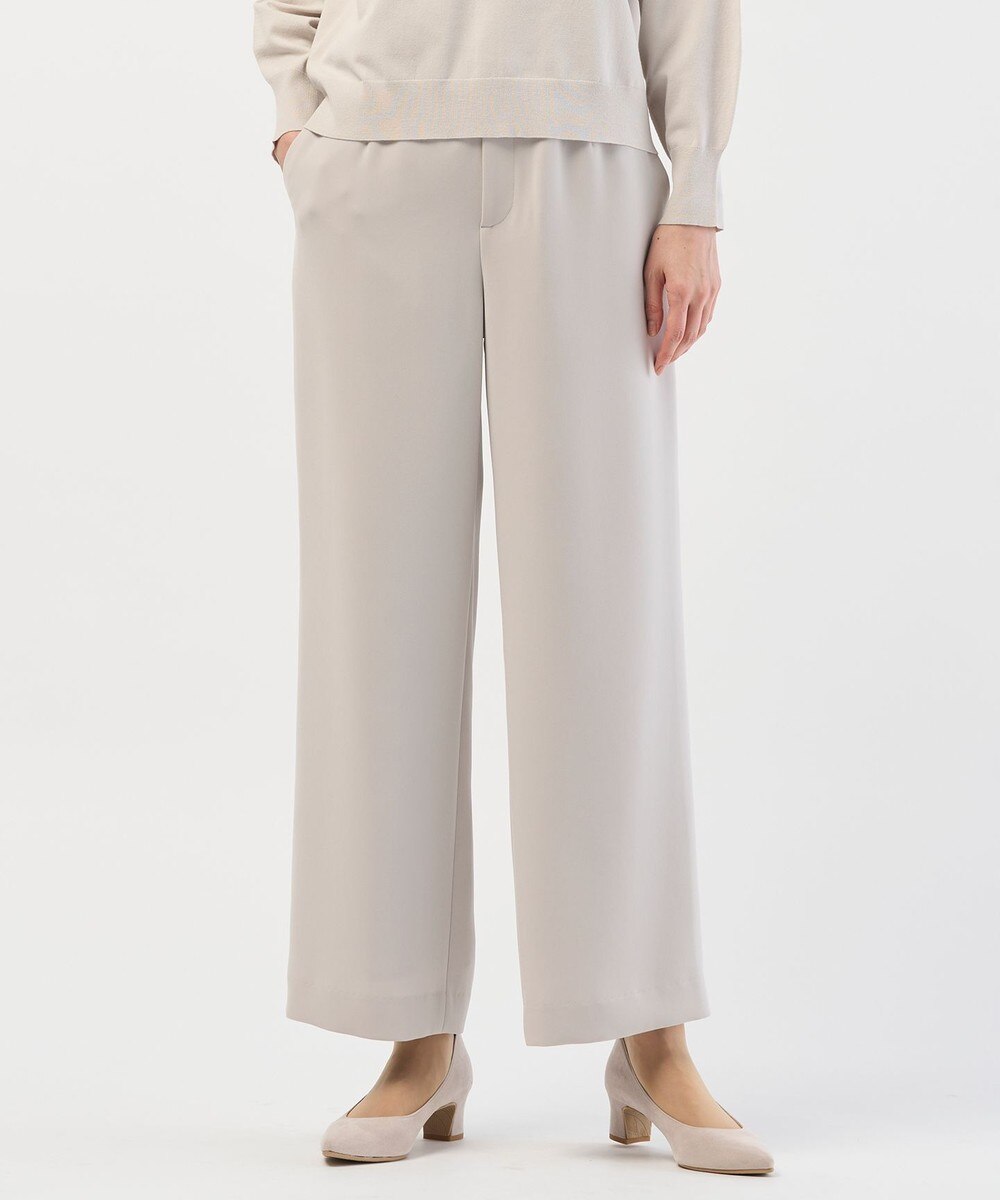 【オンワード】 J.PRESS LADIES>パンツ 【セットアップ対応】セラテリーダブルクロス セミワイド パンツ グレージュ 7 レディース