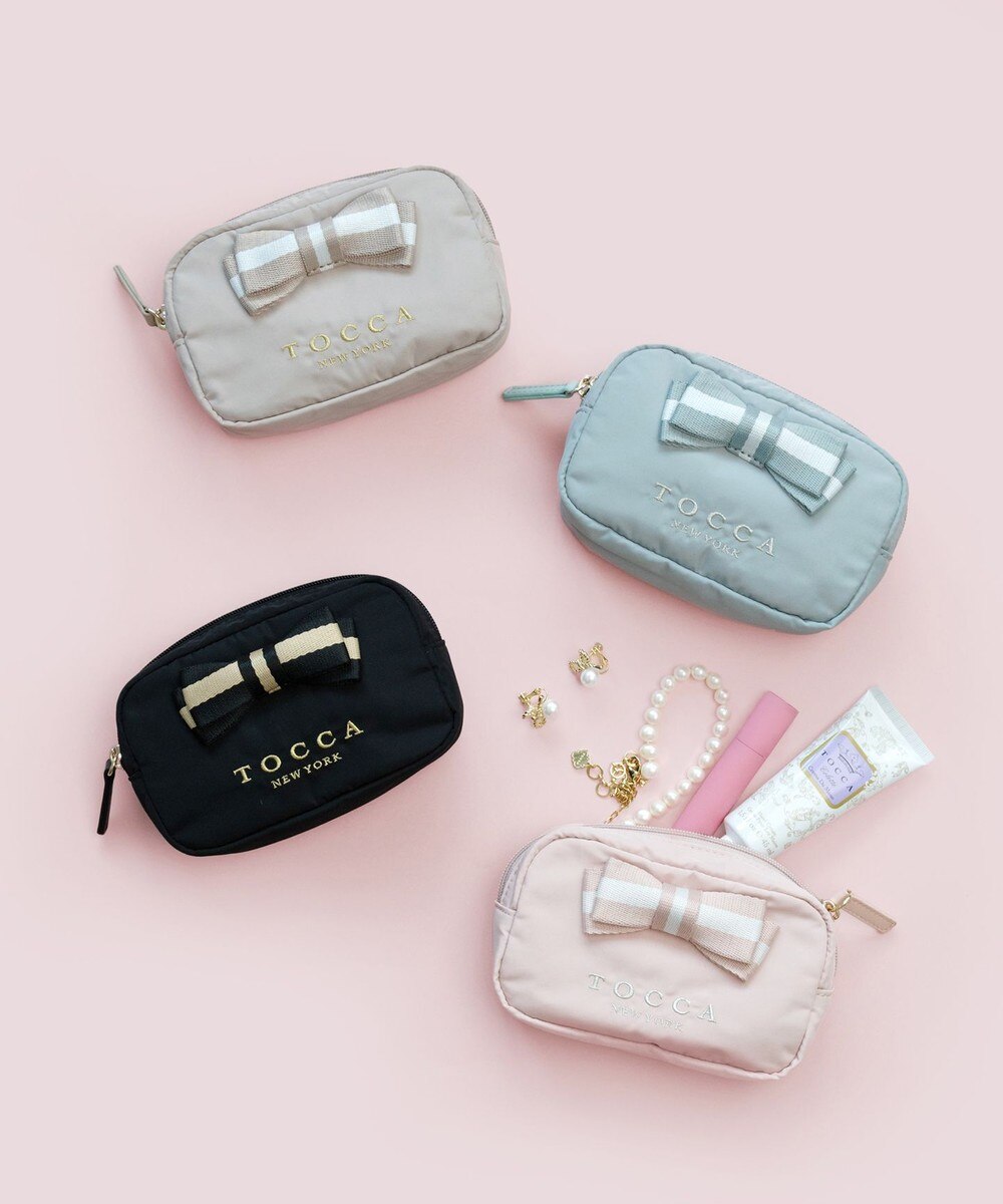 【オンワード】 TOCCA>財布/小物 【WEB限定】BICOLOR RIBBON POUCH ポーチ ブルー F レディース