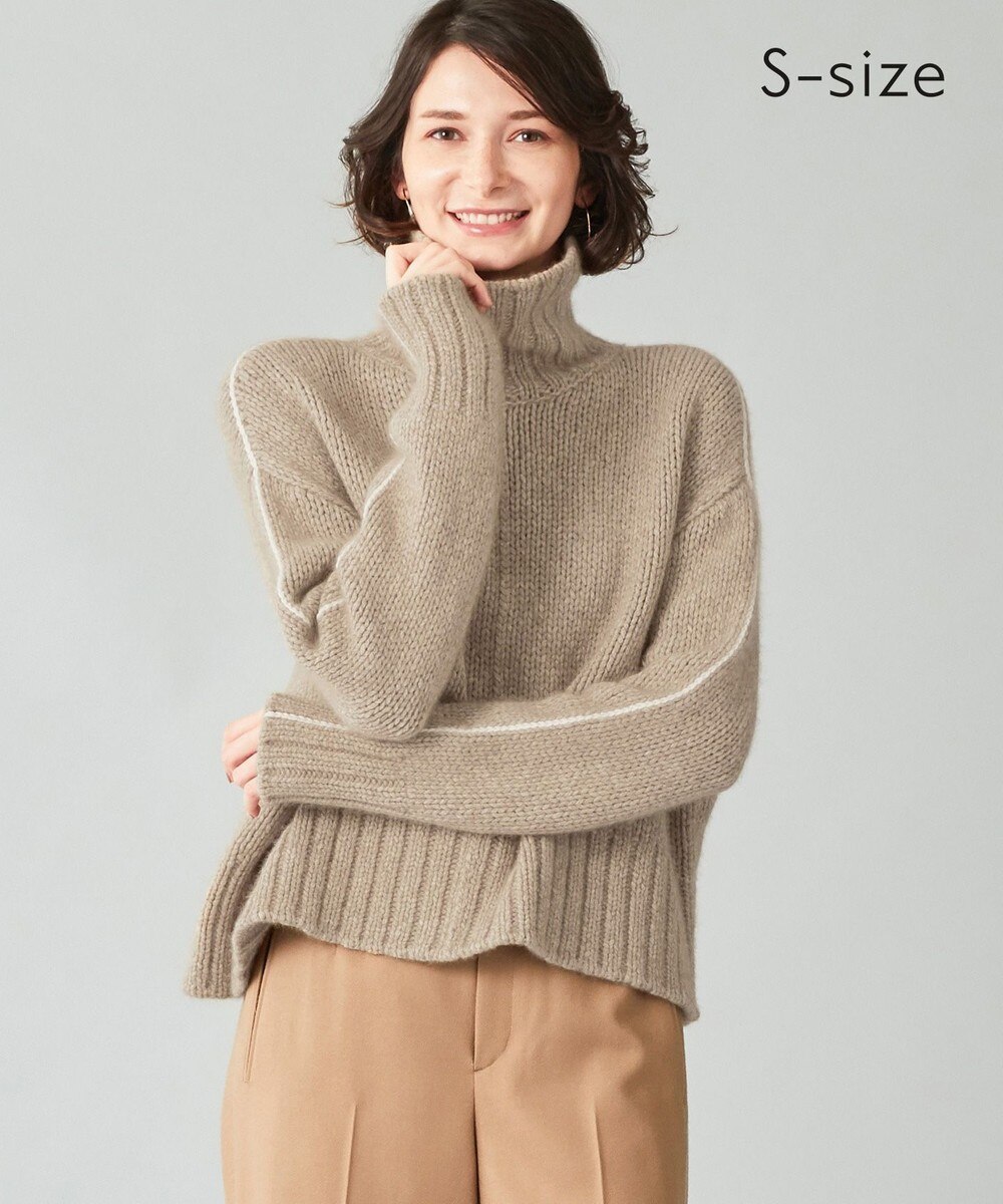 【オンワード】 BEIGE,>トップス 【S-size】AUVARE / ハイネックニット Navy×Snow line 32 レディース 【送料無料】