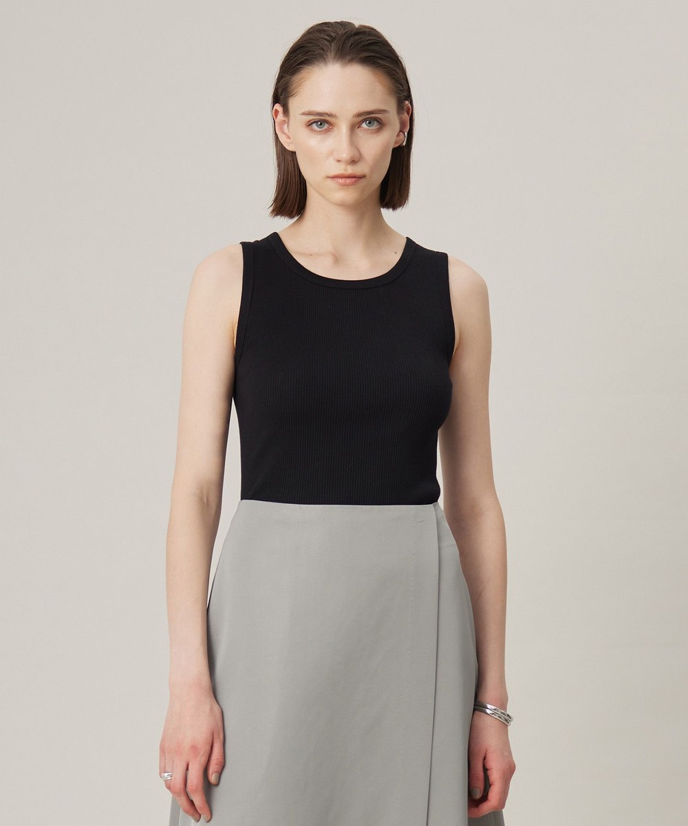 【オンワード】 ICB L(大きいサイズ)>トップス 【洗える】オーガニックリブタンク カットソー ブラック L レディース 【オンワード】 ICB L(大きいサイズ)>トップス 【洗える】オーガニックリブタンク カットソー ブラック L レディース