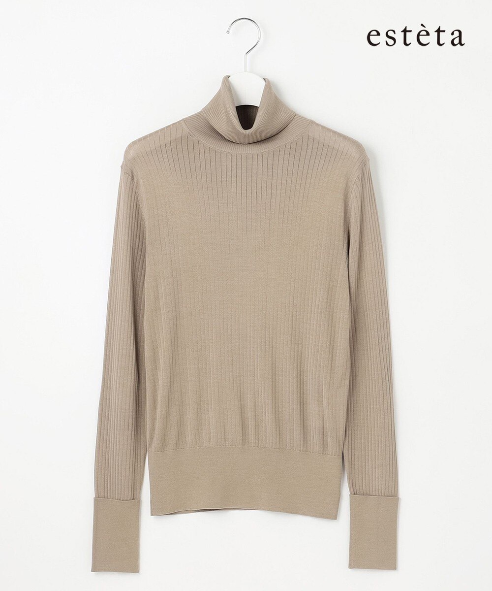 【オンワード】 23区 L（大きいサイズ）>トップス 【エステータ】シルクリブ タートルニット モスグリーン 46 レディース