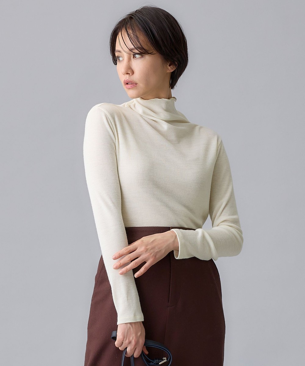 【オンワード】 自由区>トップス 【洗える】ソフトウールリブボトルネック カットソー アイボリー 38 レディース 【オンワード】 自由区>トップス 【洗える】ソフトウールリブボトルネック カットソー アイボリー 38 レディース