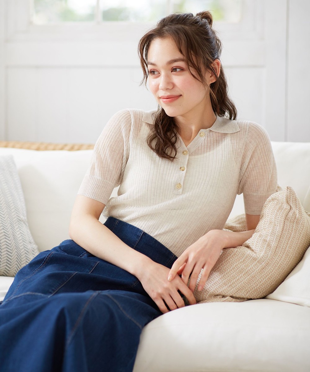 【オンワード】 Feroux>トップス シアーニットポロセット ベージュ 2 レディース 【送料無料】