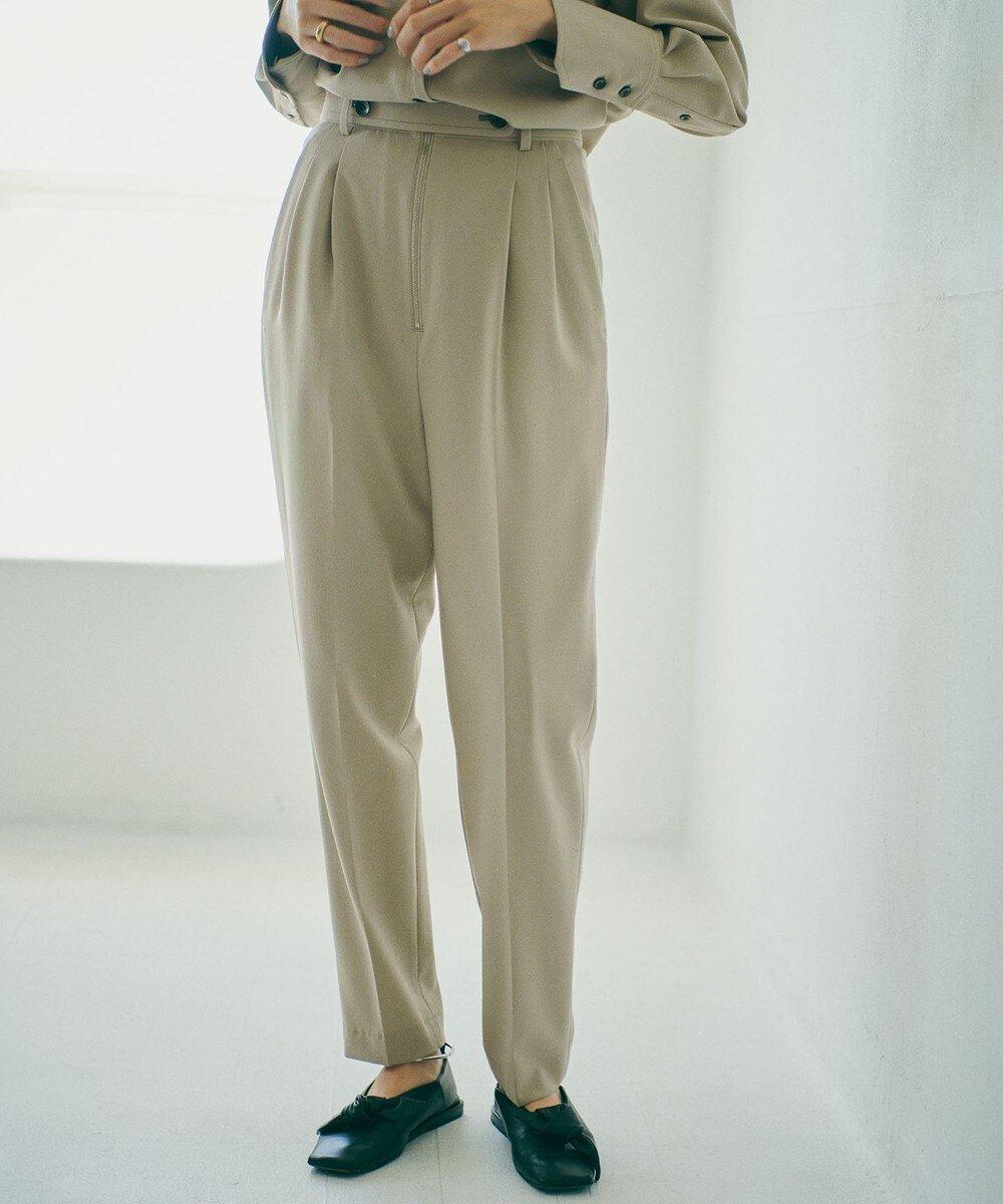 【オンワード】 #Newans>パンツ 【笹川友里さんコラボ】バナナシルエットウールパンツ ベージュ 0 レディース 【送料無料】