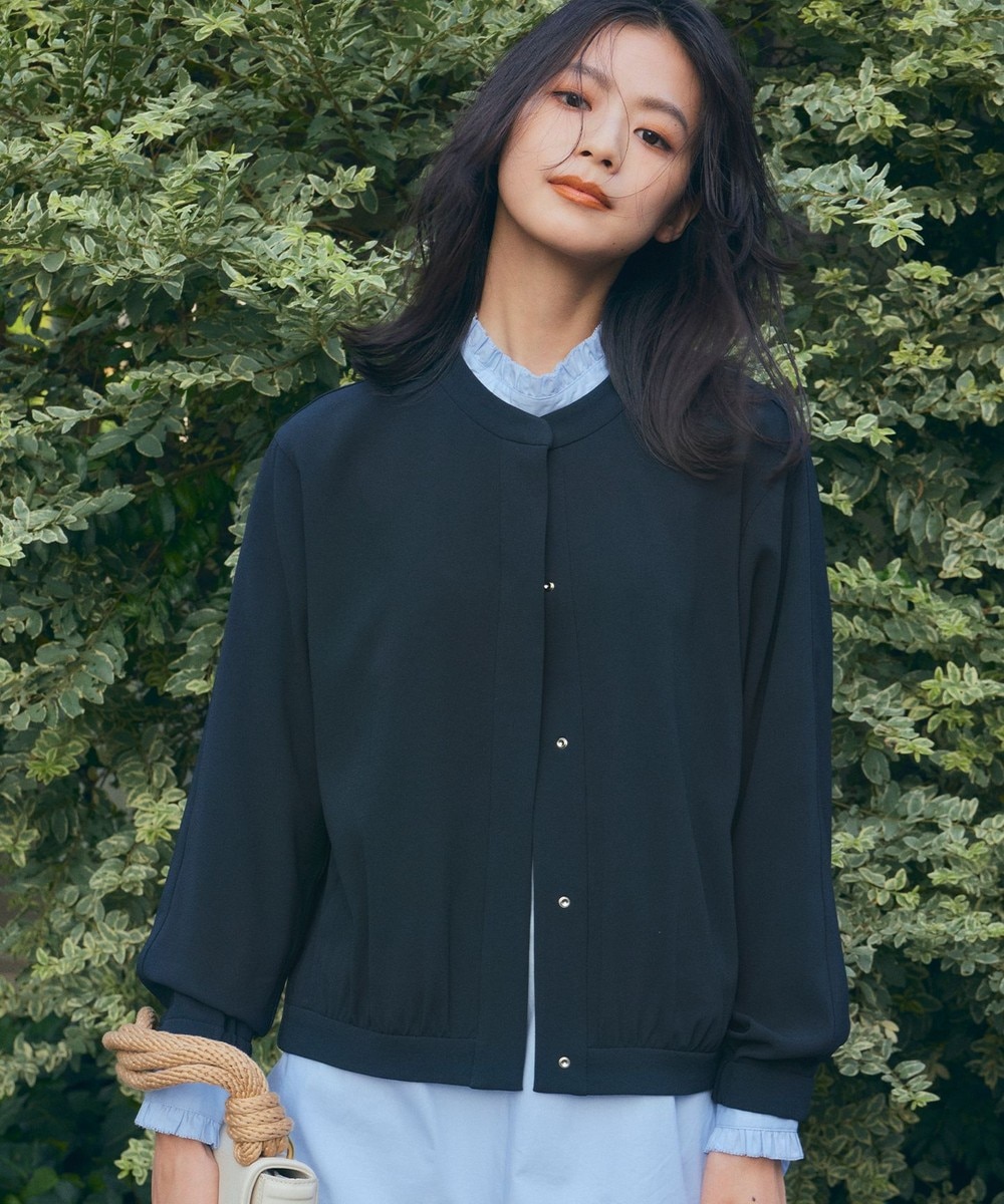 【オンワード】 自由区>ジャケット/アウター 【セットアップ対応・洗える】トリアセジョーゼット ブルゾン ネイビー 38 レディース 【オンワード】 自由区>ジャケット/アウター 【セットアップ対応・洗える】トリアセジョーゼット ブルゾン ネイビー 38 レディース