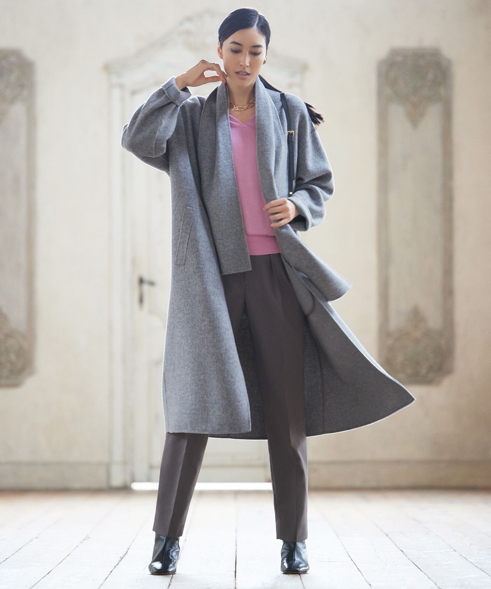 【オンワード】 自由区>パンツ 【超軽量・UVカット】ライトダブルクロス テーパードパンツ ピンク 38 レディース 【送料無料】