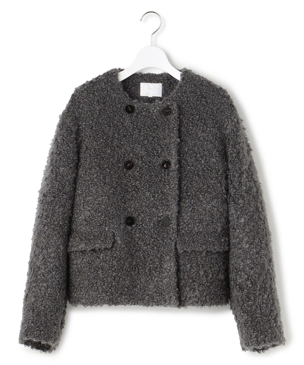 【オンワード】 23区 L（大きいサイズ）>ジャケット/アウター 【GOLD LABEL】COLOMBOモヘヤループ ジャケット グレー 46 レディース